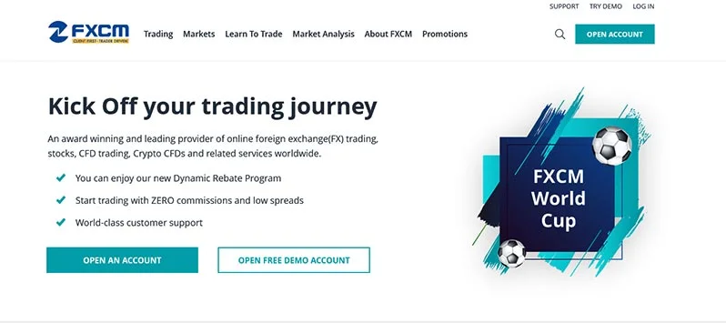 FXCM home page